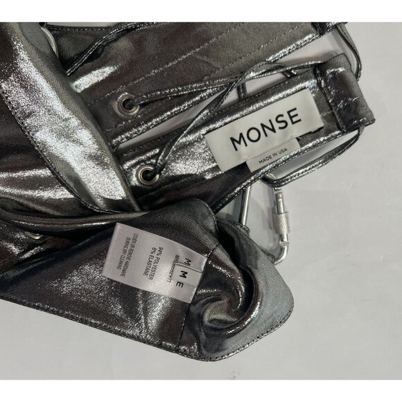 Monse Foil Back Detail Bra Top in Silver - Picture 5 of 5